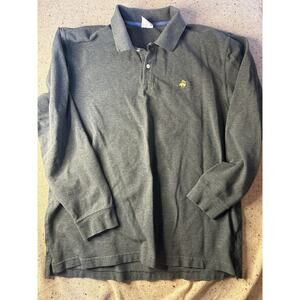 Brooks Brothers Large Gray Long Sleeve Polo Luxury